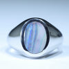 Natural Boulder Opal Siver Men's Ring