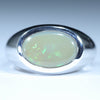 Natural Australian Coober Pedy Opal Silver Men's Ring