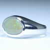 Coober Pedy Solid Opal Mens Silver Ring - Size 11 Code - MR68