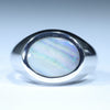 Natural Australian Boulder Opal Silver Men's Ring