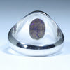 Lighting Ridge Dark Crystal Opal Mens Silver Ring - Size 10 Code MR75