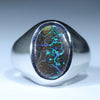 Natural Australian Bouder Opal Matrix Silver Men's Ring