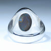 Natural Boulder Opal Matrix Mens Silver Ring - Size 14 Code - MR73