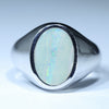 Natural Australian Boulder Opal Silver Men's Ring