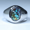Natural Australian Boulder Opal Matrix Men's Ring