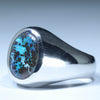Natural Boulder Opal Matrix Mens Silver Ring - Size 11 Code - MR72