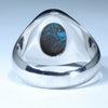 Natural Boulder Opal Matrix Mens Silver Ring - Size 11 Code - MR72