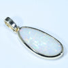 Coober Pedy White Opal Gold Pendant (19mm x 9mm) Code - Z77
