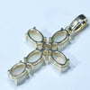 Australian White Opal and Diamond Gold cross  Pendant (5mm x 4mm) Code - Z100