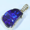 Natural Solid Australian Boulder Opal and Diamond Gold Pendant (17.5mm x 12mm) Code - Z104