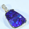 Natural Solid Australian Boulder Opal and Diamond Gold Pendant (17.5mm x 12mm) Code - Z104
