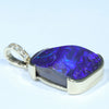 Natural Solid Australian Boulder Opal and Diamond Gold Pendant (17.5mm x 12mm) Code - Z104