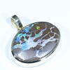 Queensland Boulder Opal Matrix Gold Pendant (21mm x 15mm) Code - Z101