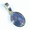 Lightning Ridge Solid Black Opal Gold Pendant (9mm x 6.5mm ) Code - Z76