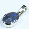 Lightning Ridge Solid Black Opal Gold Pendant (9mm x 6.5mm ) Code - Z76