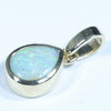 Natural Solid Australian Boulder Opal Gold Pendant (8mm x 6.5mm) Code - Z106