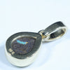 Natural Solid Australian Boulder Opal Gold Pendant (8mm x 6.5mm) Code - Z106