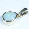 Natural Solid Australian Boulder Opal Gold Pendant (8mm x 6.5mm) Code - Z106