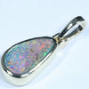 Natural Solid Australian Boulder Opal Gold Pendant (10.5mm x 6mm) Code - Z107