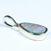 Natural Solid Australian Boulder Opal Gold Pendant (10.5mm x 6mm) Code - Z107