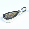 Natural Solid Australian Boulder Opal Gold Pendant (10.5mm x 6mm) Code - Z107