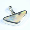 Natural Solid Australian Boulder Opal Gold Pendant (16mm x 7.5mm) Code - Z113