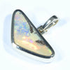 Natural Solid Australian Boulder Opal Gold Pendant (16mm x 7.5mm) Code - Z113