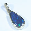 Lightning Ridge Solid Black Opal Gold Pendant (12.5mm x 6.5mm ) Code - Z75