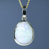 Coober Pedy White Opal Gold Pendant (12.5mm x 10mm) Code - Z12J