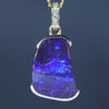 Natural Solid Australian Boulder Opal and Diamond Gold Pendant (17.5mm x 12mm) Code - Z104