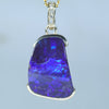 Natural Solid Australian Boulder Opal and Diamond Gold Pendant (17.5mm x 12mm) Code - Z104