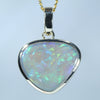 Lightning Ridge Solid Crystal Opal Gold Pendant (15mm x 13mm ) Code - Z110