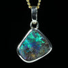 Natural Solid Australian Boulder Opal Gold Pendant (12mm x 12mm) Code - Z78