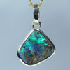 Natural Solid Australian Boulder Opal Gold Pendant (12mm x 12mm) Code - Z78