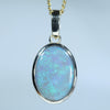 Lightning Ridge Dark Opal  Gold Pendant (13mm x 9.5mm) Code - Z111