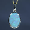 Lightning Ridge Dark Opal  Gold Pendant (13mm x 9.5mm) Code - Z111