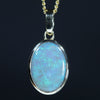 Lightning Ridge Dark Opal  Gold Pendant (13mm x 9.5mm) Code - Z111