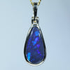 Lightning Ridge Solid Black Opal Gold Pendant (12.5mm x 6.5mm ) Code - Z75