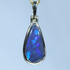 Lightning Ridge Solid Black Opal Gold Pendant (12.5mm x 6.5mm ) Code - Z75