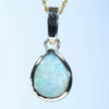 Natural Solid Australian Boulder Opal Gold Pendant (8mm x 6.5mm) Code - Z106