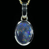 Lightning Ridge Solid Black Opal Gold Pendant (9mm x 6.5mm ) Code - Z76