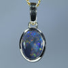 Lightning Ridge Solid Black Opal Gold Pendant (9mm x 6.5mm ) Code - Z76