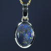 Lightning Ridge Solid Black Opal Gold Pendant (9mm x 6.5mm ) Code - Z76