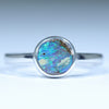 Natural Australian Boulder Opal Silver Ring