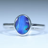 Australian Solid Boulder Opal Silver Ring - Size 8.25 CC640