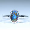 Australian Solid Boulder Opal Silver Ring - Size 5.75 CC651
