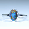 Australian Solid Boulder Opal Silver Ring - Size 5.75 CC651