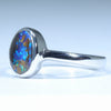 Australian Solid Boulder Opal Silver Ring - Size 5.75 CC651