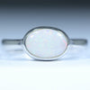 Coober Pedy Solid White Opal Silver Ring - Size 9 Code CC663