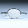 Coober Pedy Solid White Opal Silver Ring - Size 9 Code CC663
